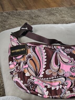 Sasha New York Pink & Brown Paisley Shoulder Bag